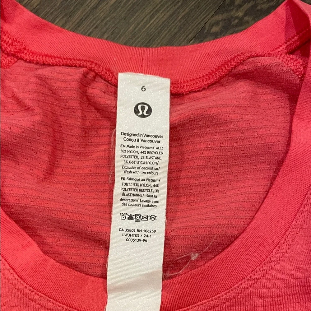 Lululemon Athletica Glaze Pink Swiftly Tech Long Sleeve Shirt 2.0 Hip Length - Picture 4 of 5